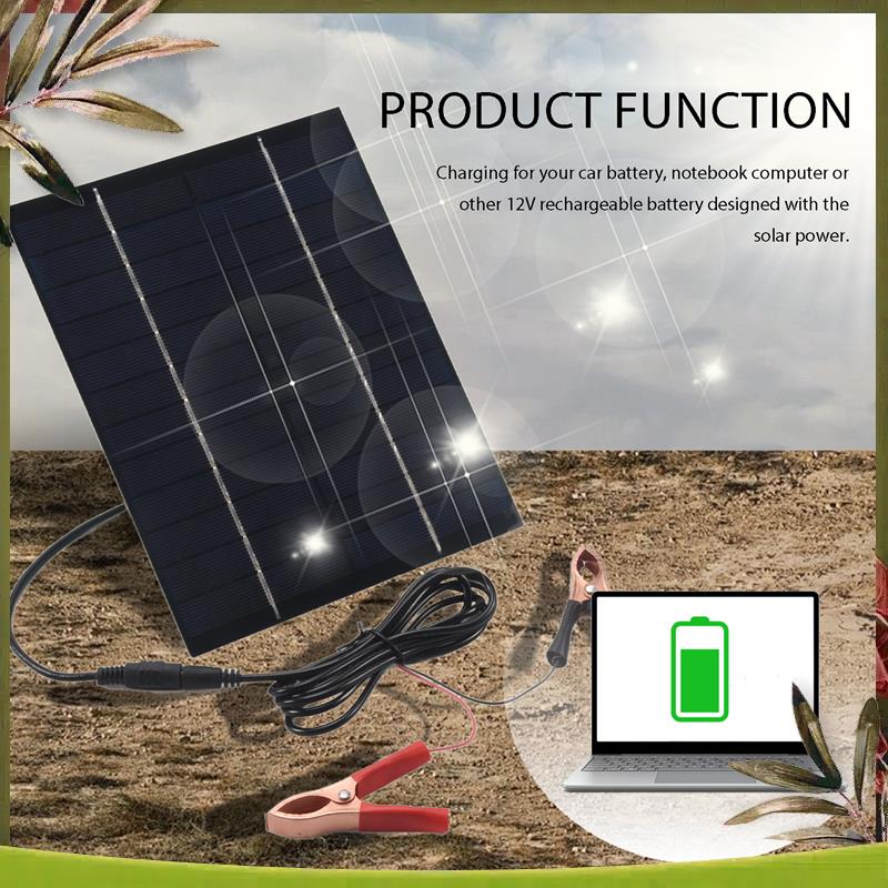 Solar Emergency Charger - Płytka ładowarki solarnego AB98-5.5W 12V, wodoodporna,
